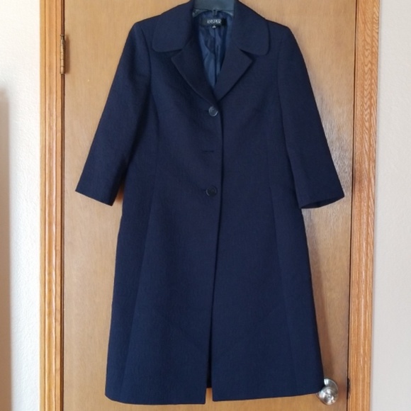 Kasper Jackets & Blazers - Kasper Navy Blue Paisley overcoat size 10 EUC